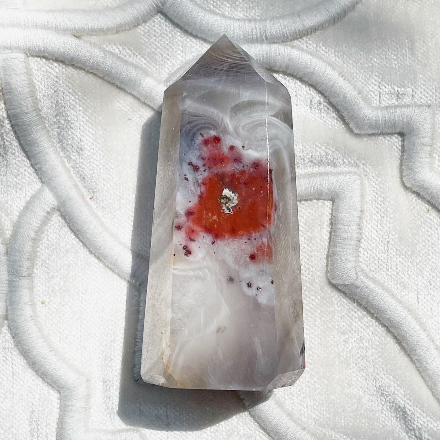 African Red Flower Agate Point