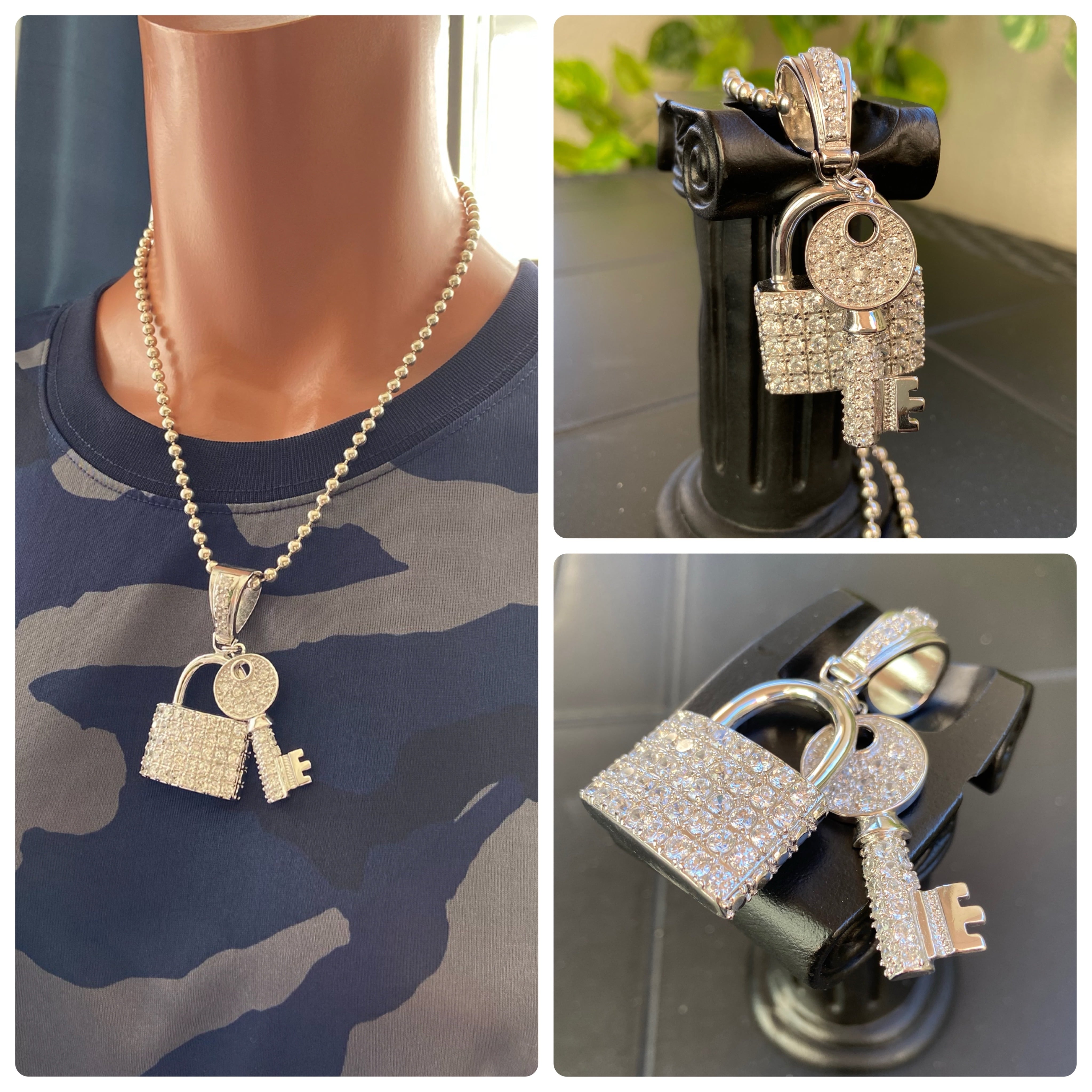 かぎ大＊New York/USAインポートペンダントトップ｜BIGカギ・KEY CZ