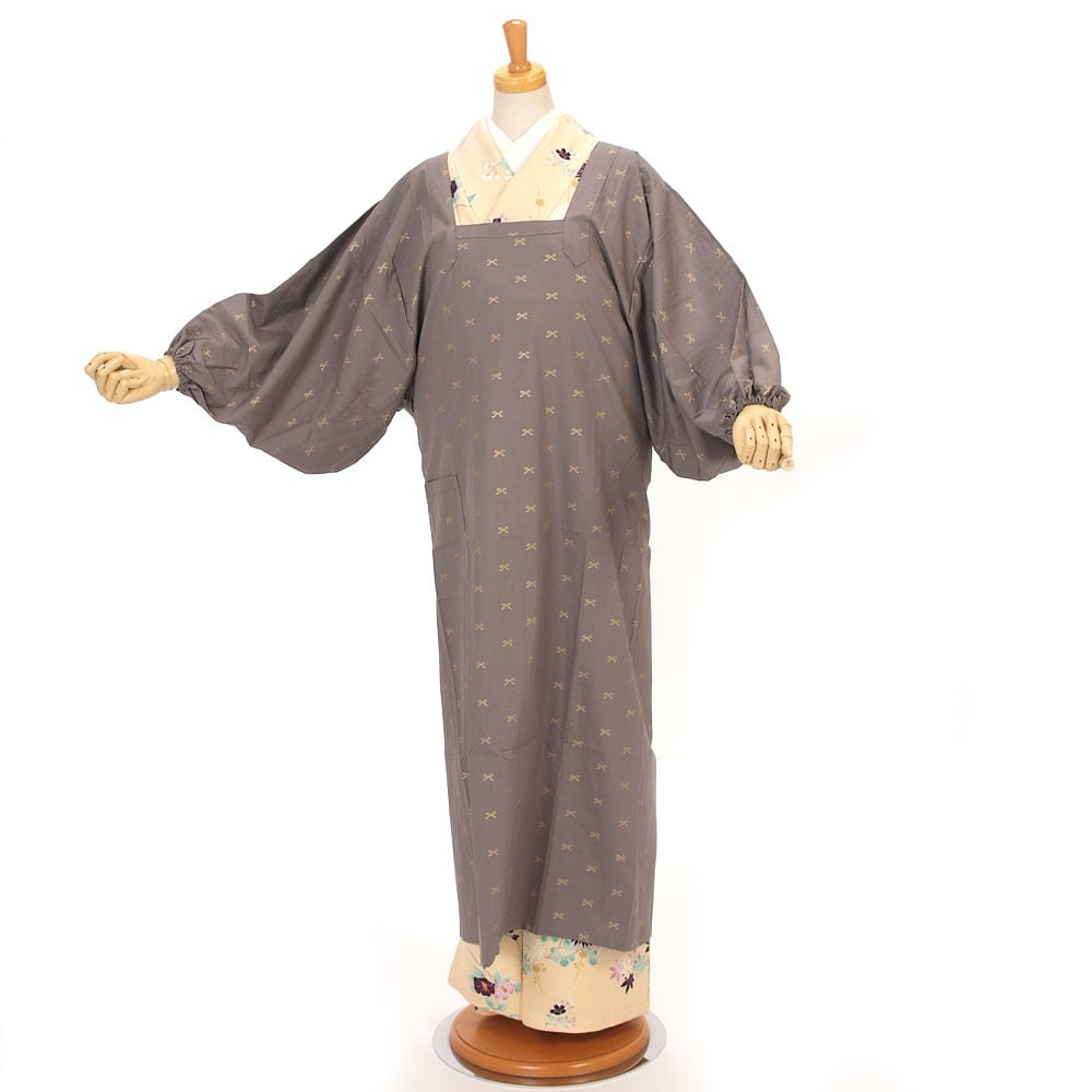 和装かっぽう着 きもの山喜】割烹着 和装 ロングかっぽう着 水屋着 オリジナル 120cm