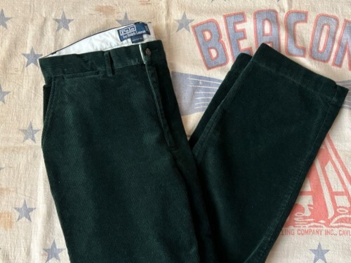 00's Ralph Lauren dark-green corduroy Pants | GARYO