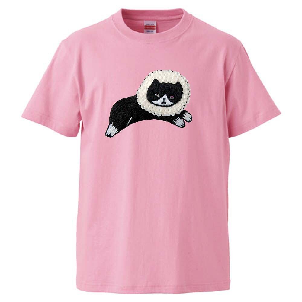 エリザベスねこ / Tシャツ / なかしまともみ /  -GRAY/NAVY/PINK-