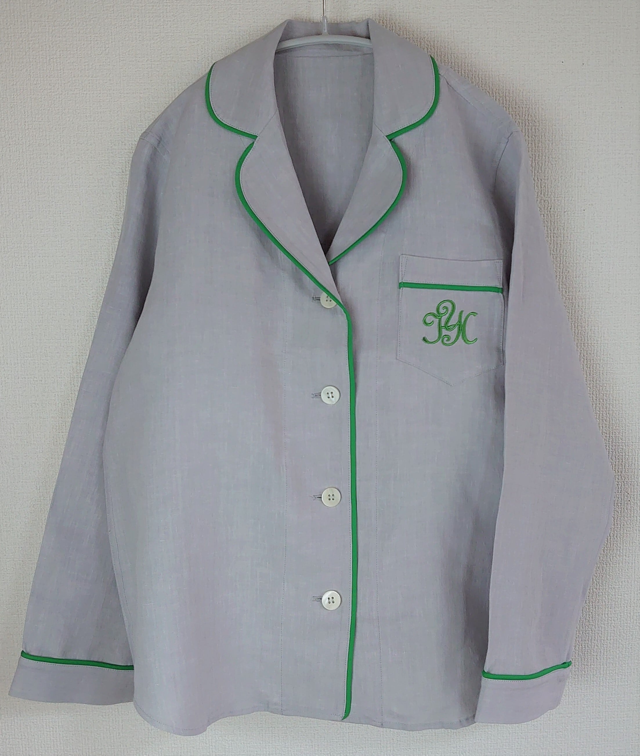 ﾚﾃﾞｨｰｽ・ﾊﾟｼﾞｬﾏ 高密度のフレンチリネン100％ ライトグレー