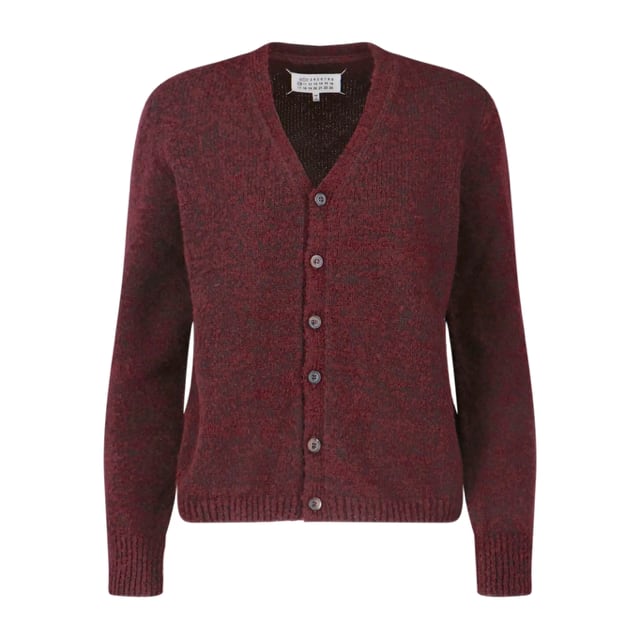 MAISON MARGIELA VNECK CARDIGAN Burgundy/dark brown