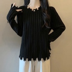 knit fringe tops / l1010