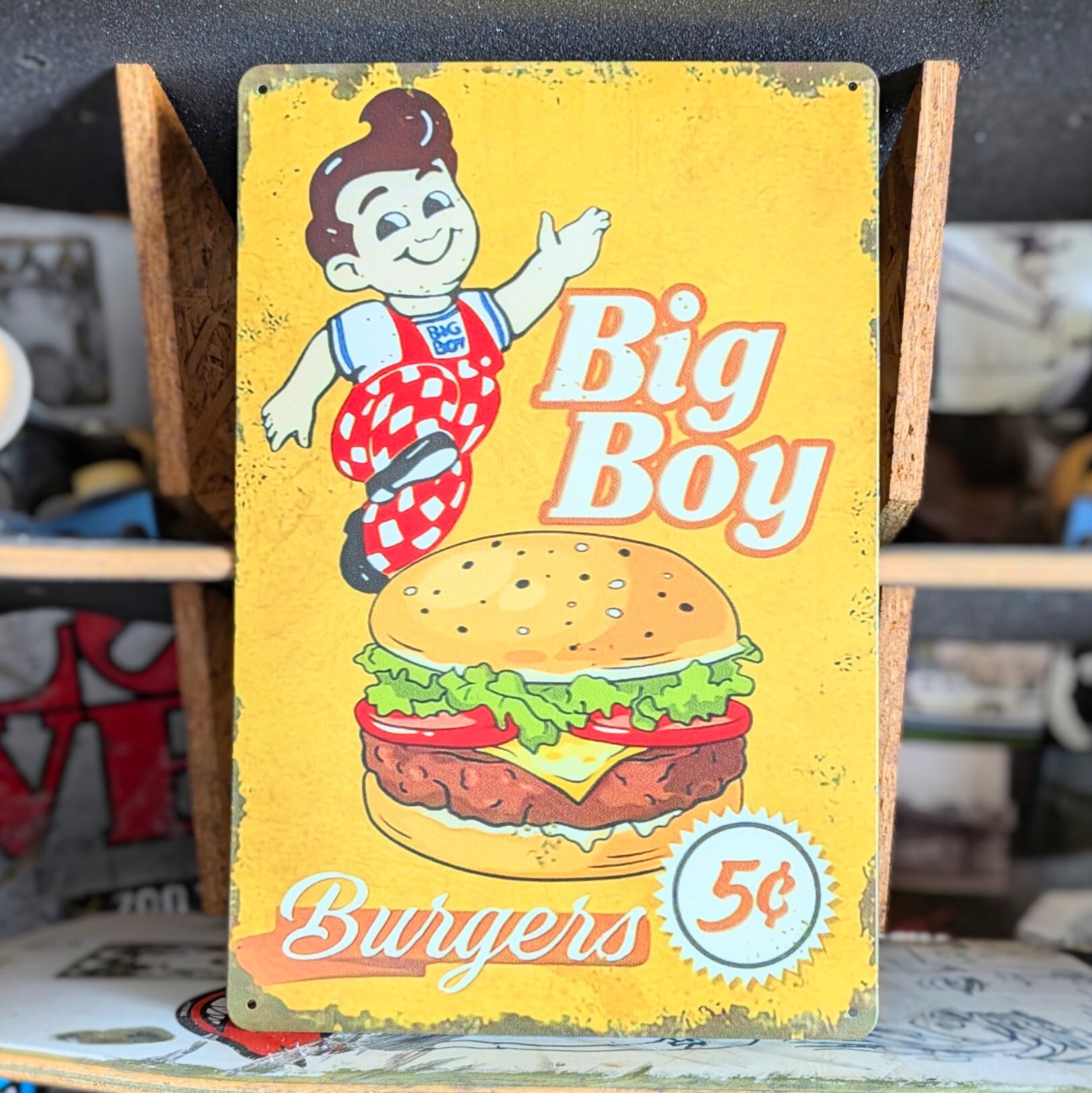 ♧送料無料！ちょうどいいブリキ看板 ビンテージ加工【ビッグボーイ