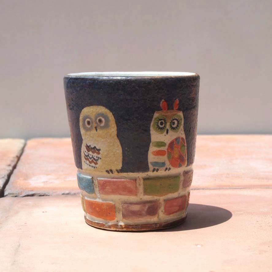 矢合直彦（陶）フリーカップ フクロウ | Galeria Mamica shop