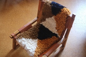 #687◆佐藤さんのノッティング◆【別注88㎝】手織りの椅子敷き◀︎NEW◀︎