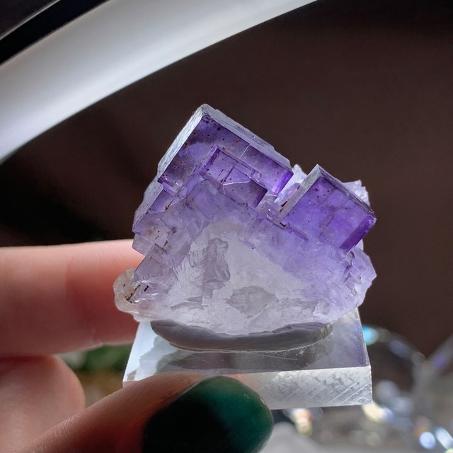 4.結晶美☆透明度あり☆パープルフローライト原石クラスター