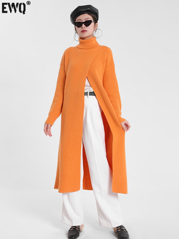 OMMO ニットロングワンピース グレー・オレンジ OMMO ニットロングワンピース グレー・オレンジ ユニークな