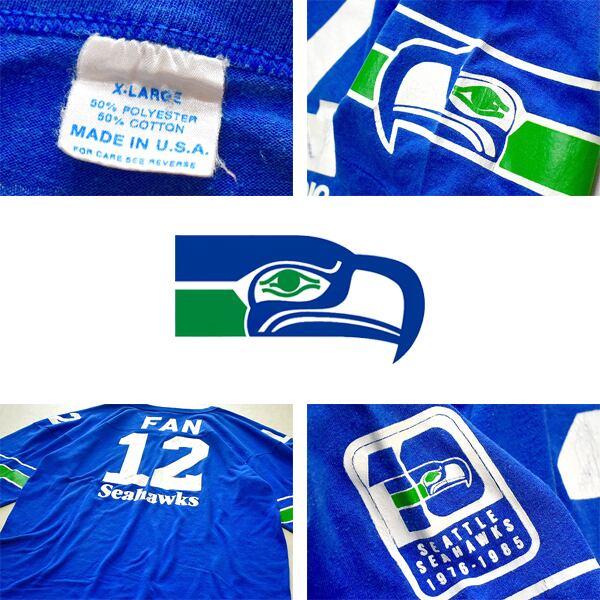 80's USA製 SEATTLE SEAHOWKS フットボール Tシャツ USA製 '80s