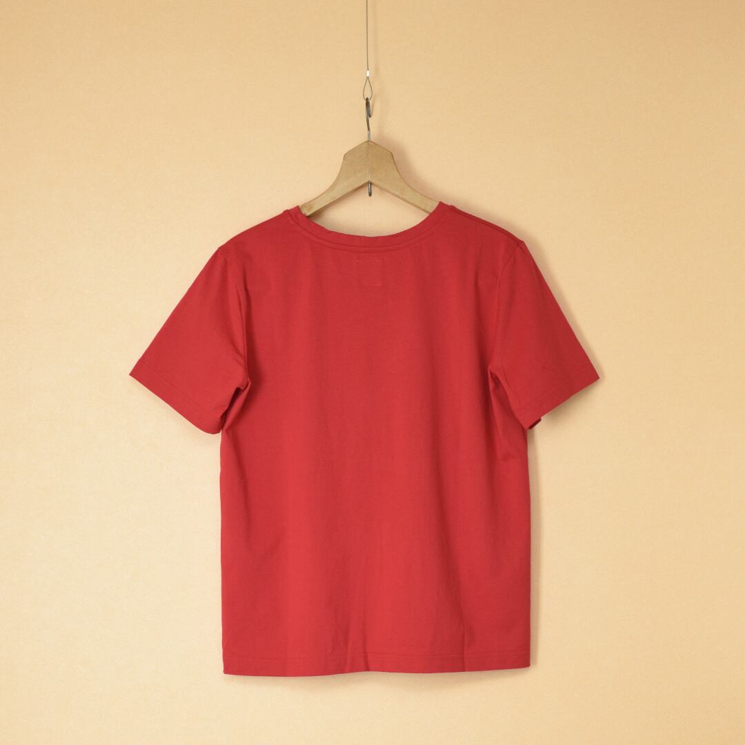 Gauze# ガーゼ G636 ソリッドTシャツ・トマト
