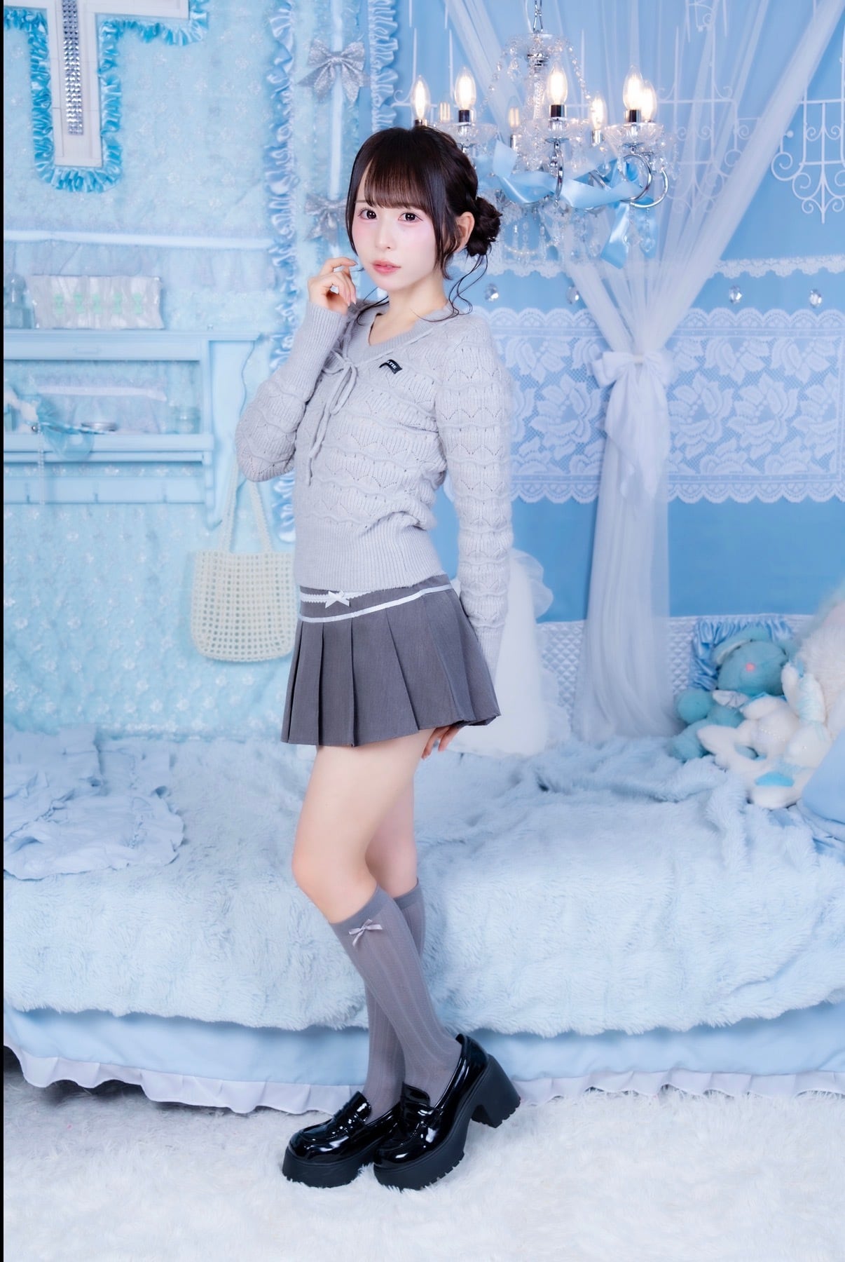 Sweet Ribbon Pleats Skirt