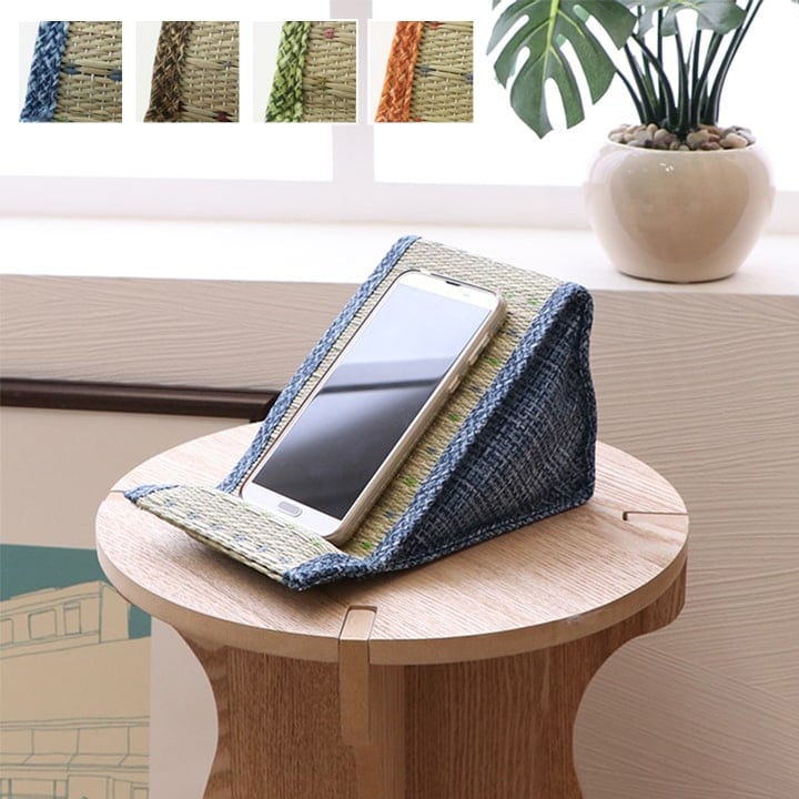 スマホ用 スタンド い草 抗菌防臭 シンプル 小林製薬コバガード使用 約12×20×11cm オレンジ