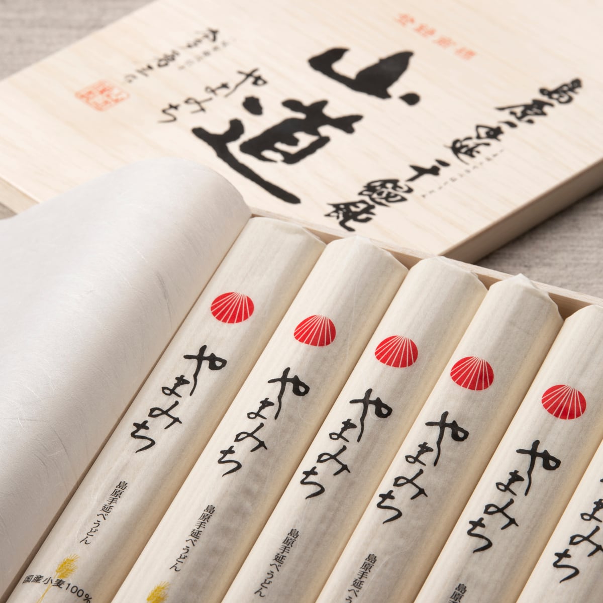 島原 手延べ 山道うどん 国産小麦 100 木箱 | 島原 そうめんの山道・BASE店