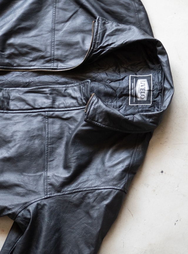 "LIVELO ATTITUDE" 1990s Leather zip jacket