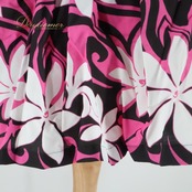 フラダンス 衣装 パウスカート ピンク系 シングル ティアレ柄 ブラック系 ホワイト系 かわいい 華やか 鮮やか 明るい カラフル 白 黒 ハワイアン アロハ ハワイアンプリント フラ ダンス レッスン 練習 大きな花柄 おしゃれ 可愛い エレガント