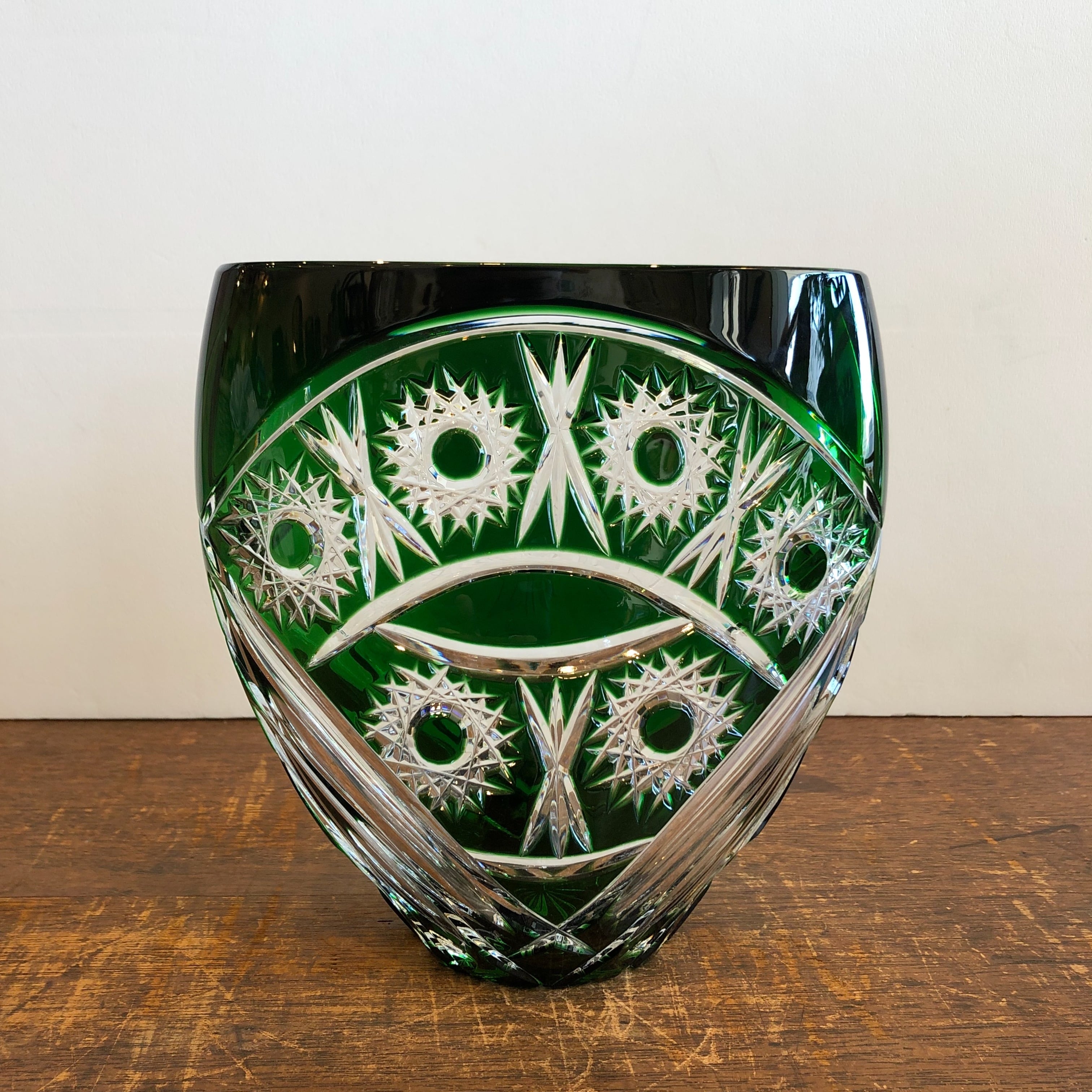ELBE クリスタル 花瓶 緑色 ELBE crystal vase | POTLATCH