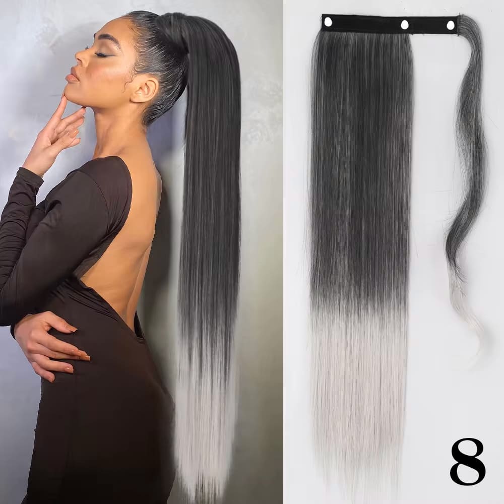 全24色 85cm ポニーテール 隠しエクステ付き クリップ 部分ウィッグ