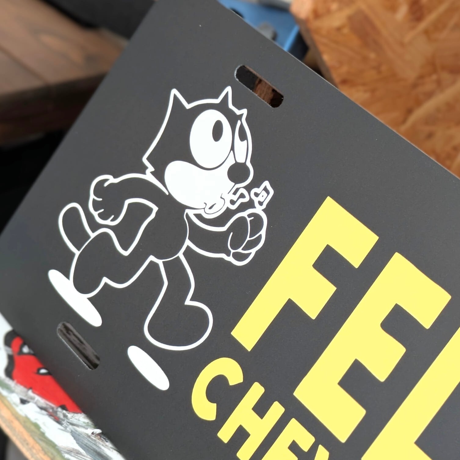 送料無料!ちょうどいいブリキ看板【 Felix the Cat / フェリックス / フィリックス】 ナンバープレート / METAL SIGN / メタルサイン / ブリキ看板 / サインボード / ビンテージ加工 〚アメリカン雑貨 アメトイ〛