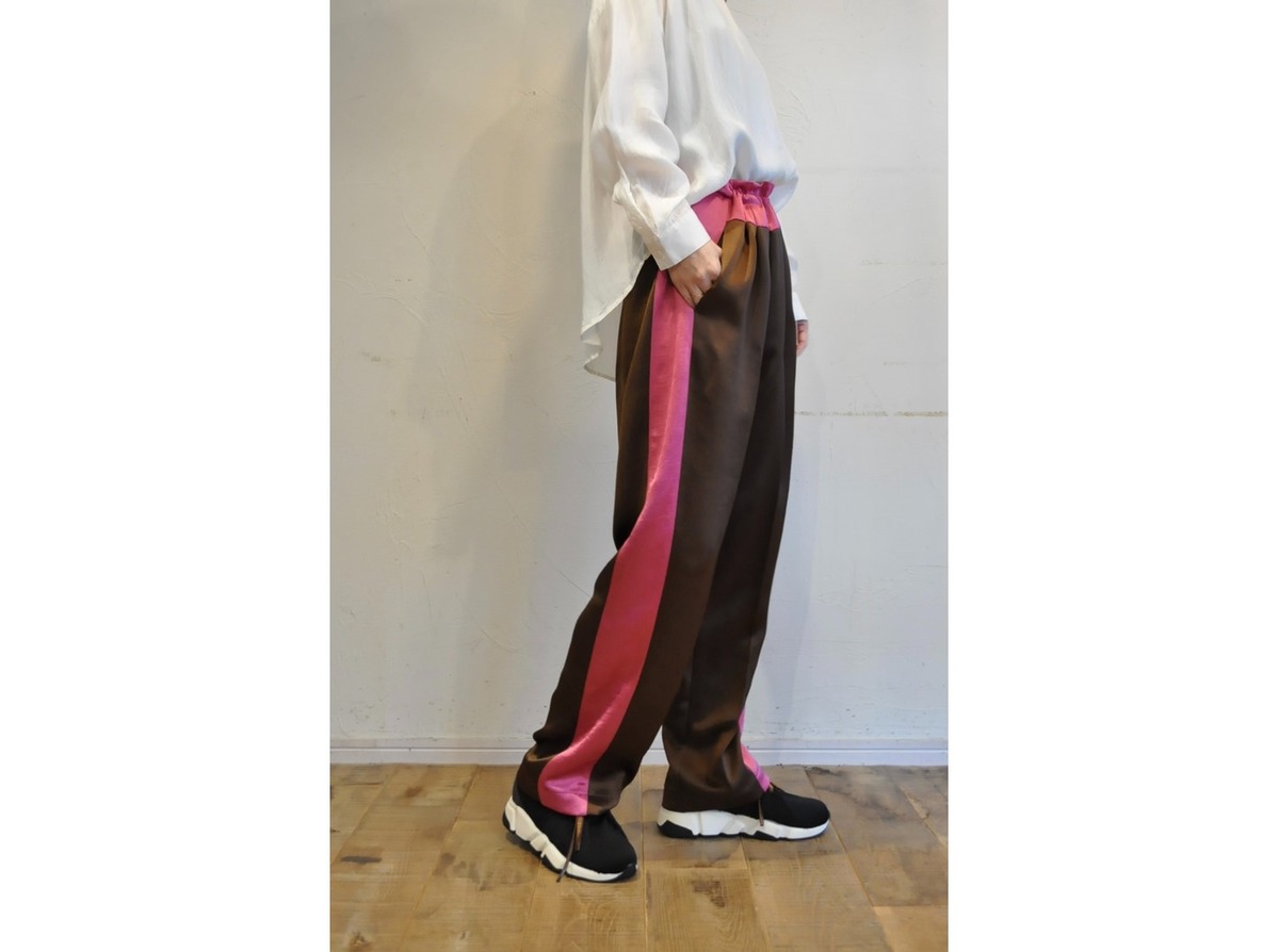 Pa003 Color 【LOOPER】satin line pants / 【ルーパー】サテンラインパンツ | ChaosBohemia カオスボヘミア