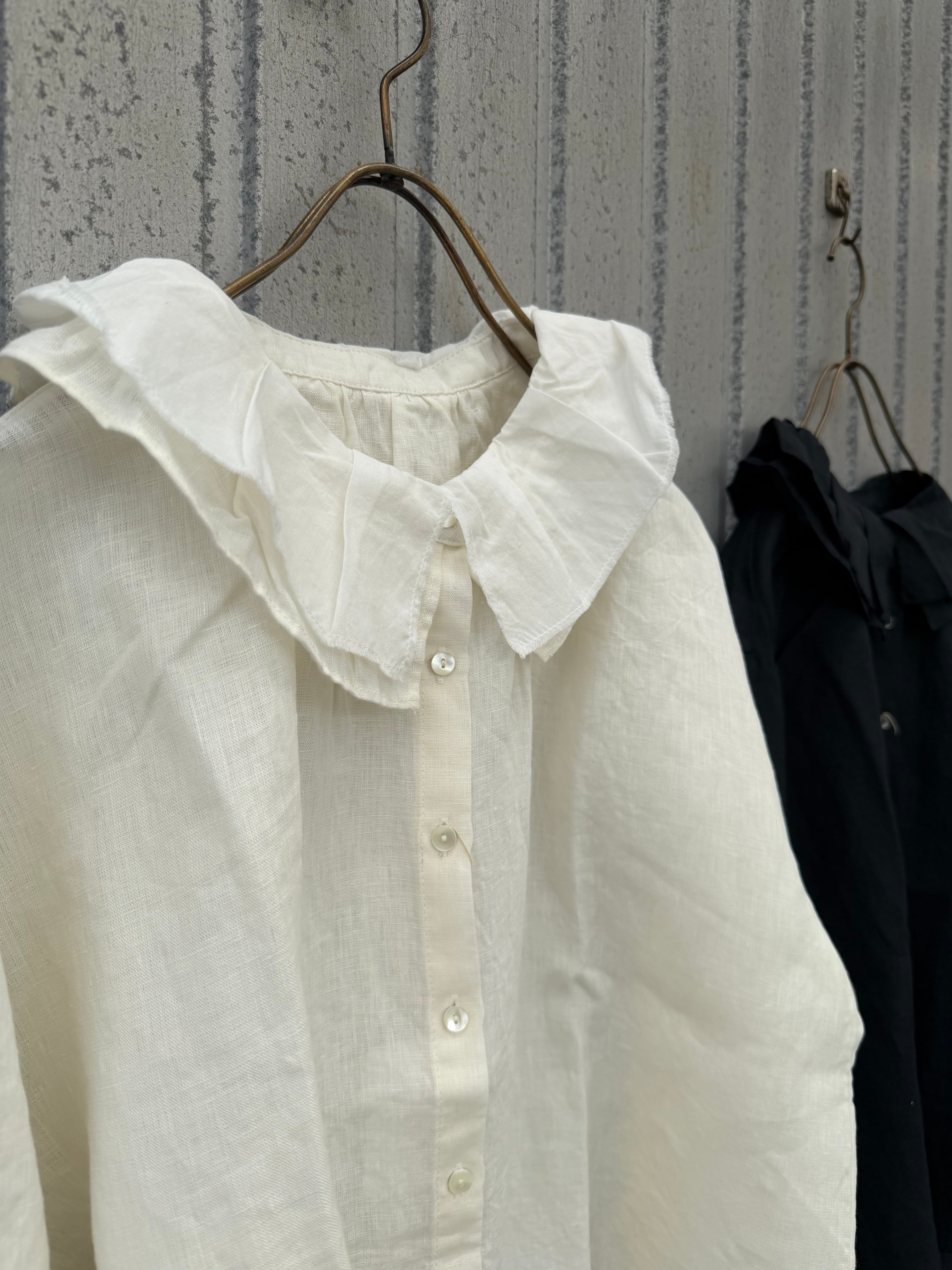 リネン2重フリル衿ブラウス/blue willow'25AW/01EWP11505 | WACKY