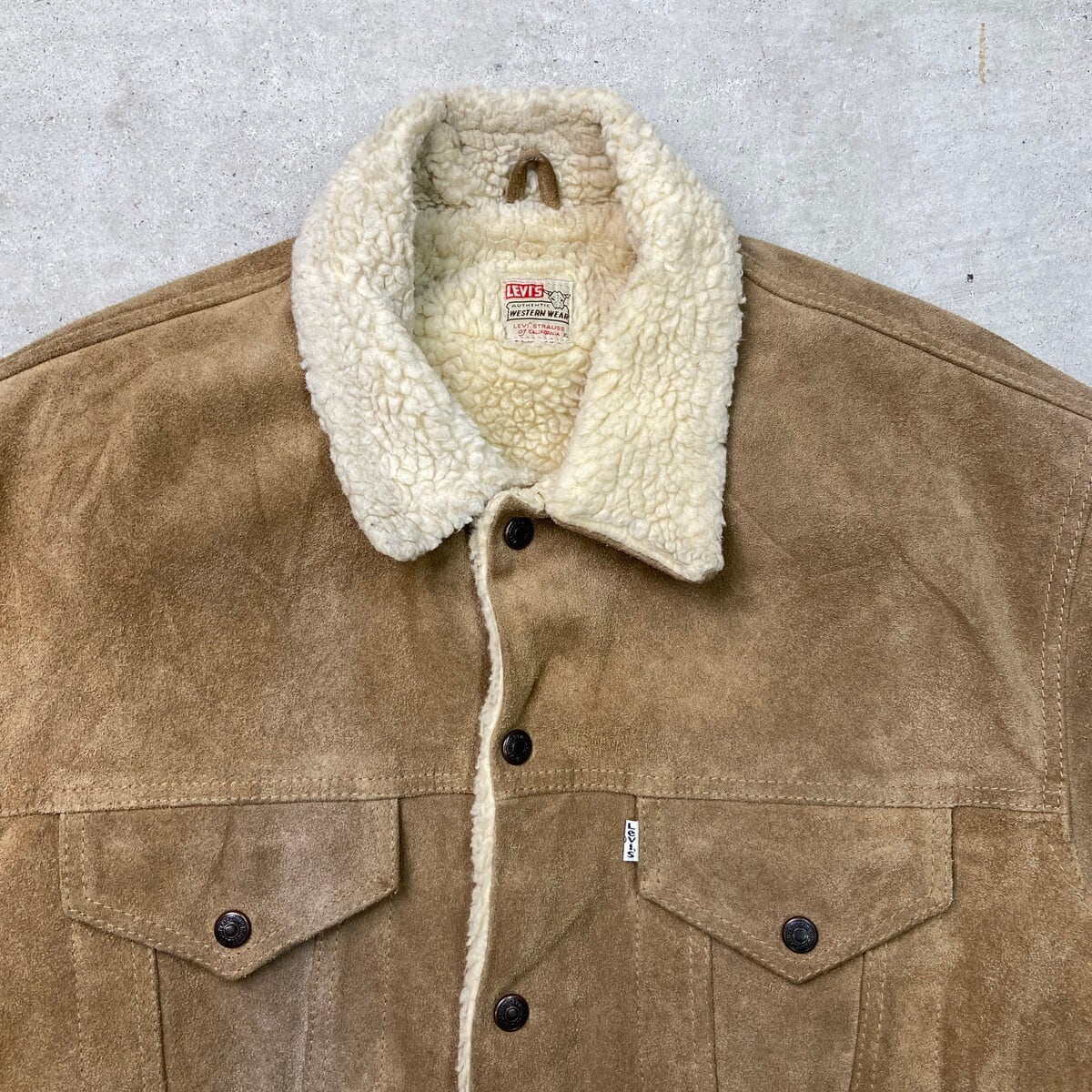 LEVI'S WESTERN WEAR 復刻 ショートホーンタグ スエードレザーボア