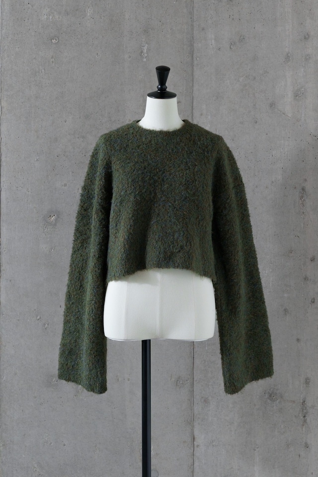 bouclé short knit(khaki)  ご注文から1週間前後で発送