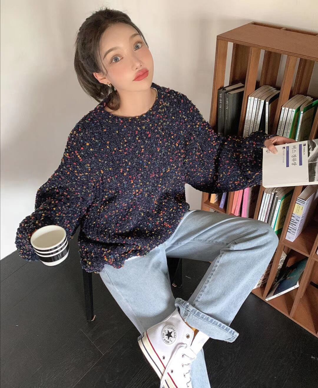 ラウンドネックニットAJ1079−8049