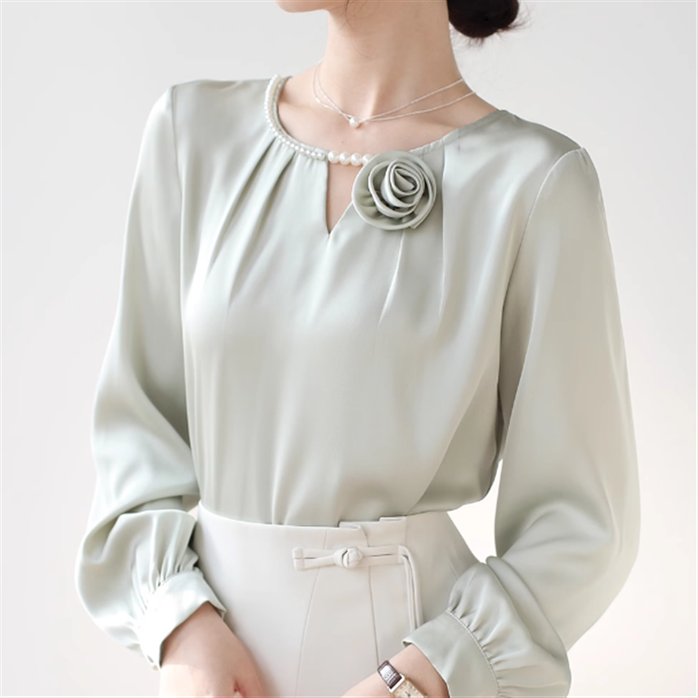 フラワードレープブラウス A1860