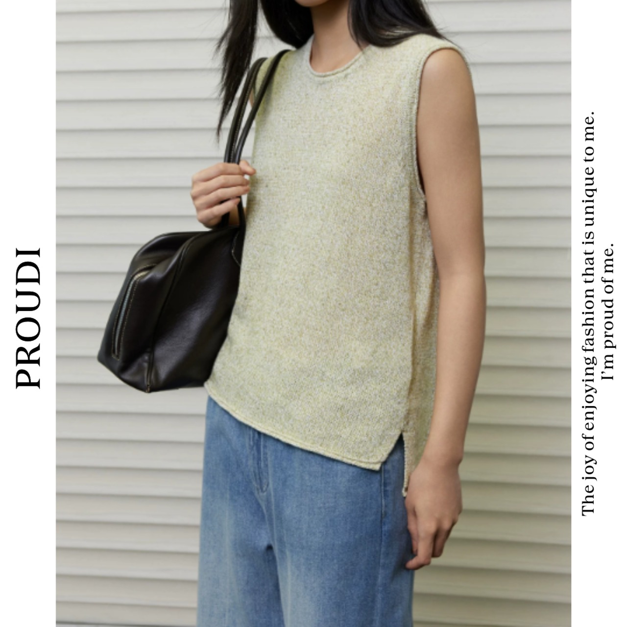 【ノースリーブクロップドニット】P00346