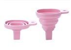 折りたたみじょうご シリコン コンパクト 10個セット 漏斗 キッチン用品 詰め替え ボトル移し替え 液体 調味料 洗剤 サニタリー 収納 省スペース ブルー グリーン ピンク ランダム　cw-a-3253