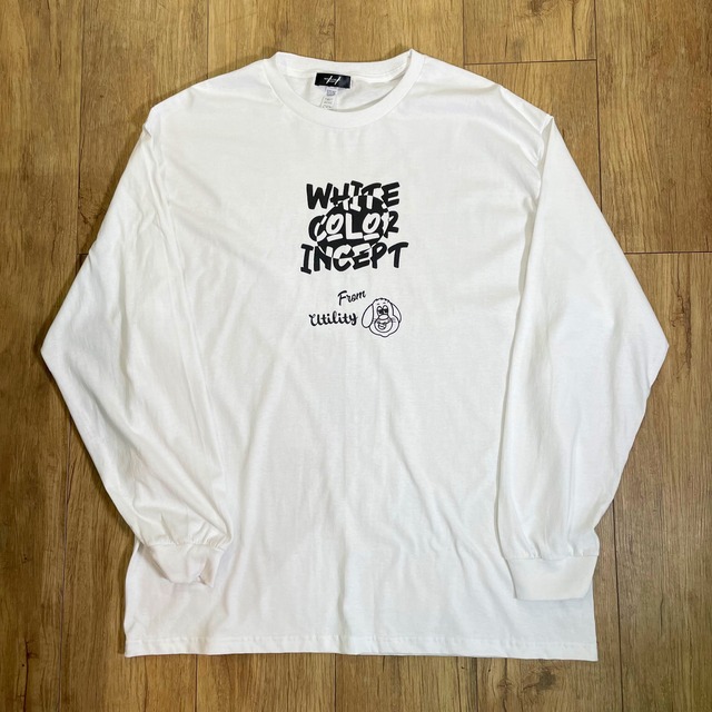 WHITE COLOR INCEPT 4TH ANNIVERSARY long T-shirt
