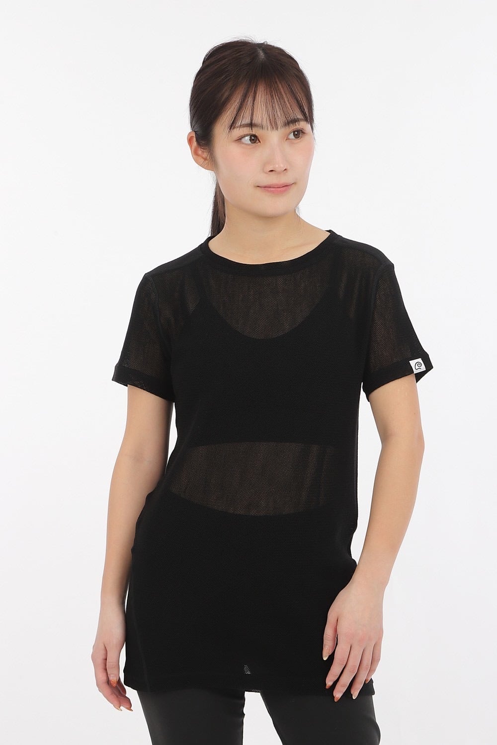 ウールネットTシャツ ブラック （ユニセックス) WOOLNET T-SHIRT | RIMENO