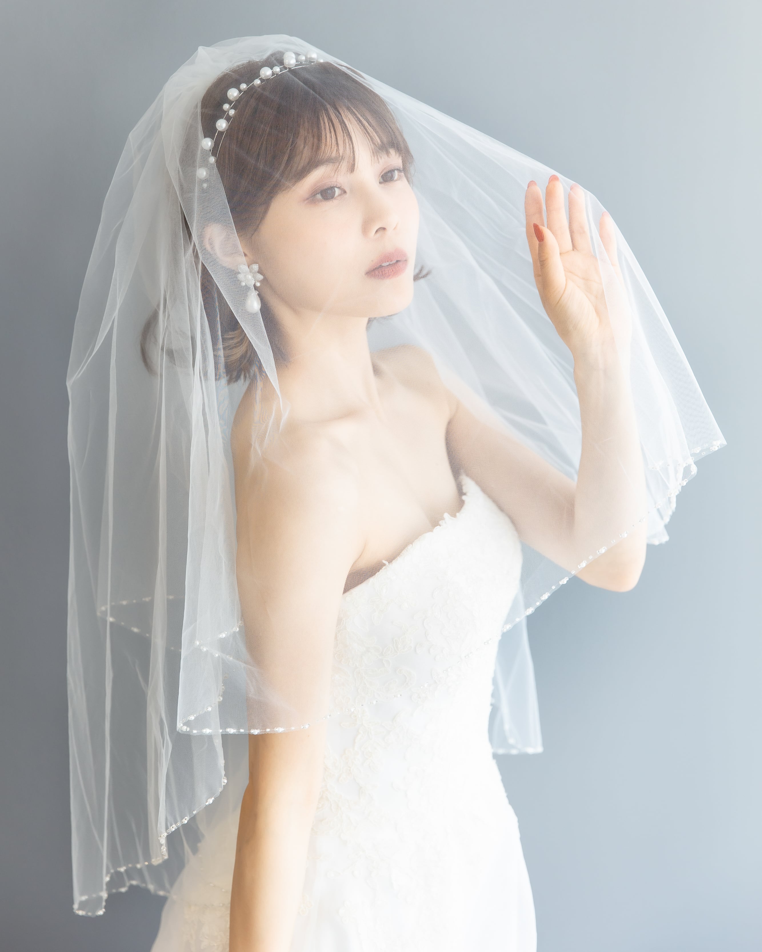 ベール　結婚式　ウェディングベール　ラインビーズベール　タカミブライダル ビーズラインウェディングベール【VL2307-15】 | ブライダル