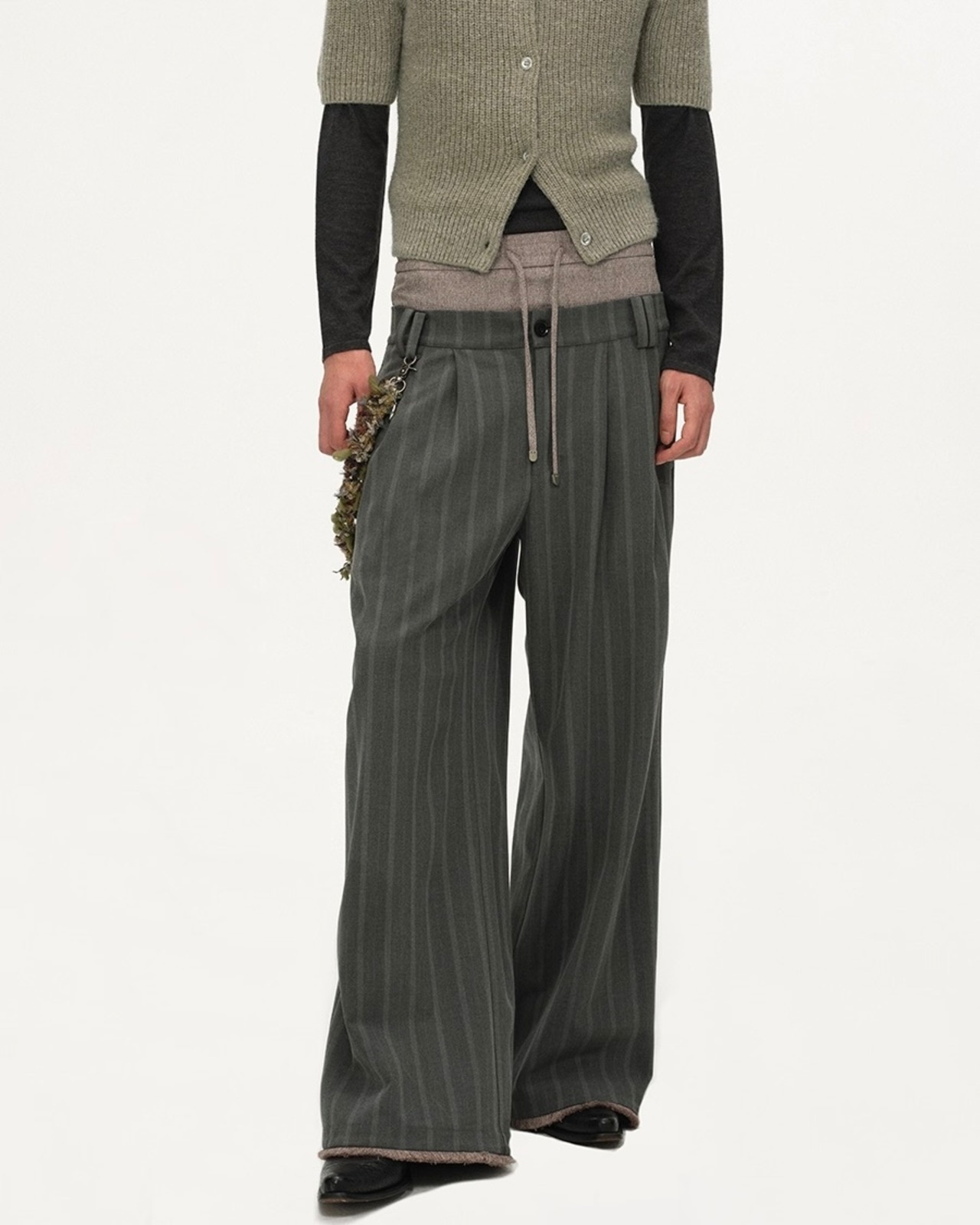 BALIANG Shadow Fall Double Patch Wide Trousers