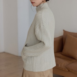 embroidered zip-up knit cardigan　J00143