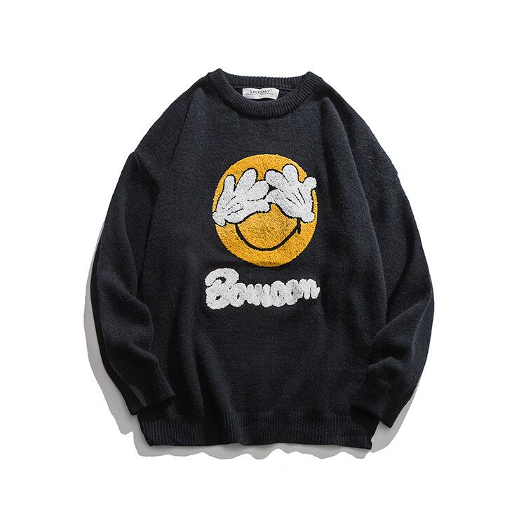 【新作】【送料無料】 Road Vintage Fall / Winter Trend Round Neck Sweater Men's Couple Wear Student Trendy Men's Sweater Loose Pullover-Alibaba ウィンター 冬物 Oネック ビンテージ hip6-161162845008148