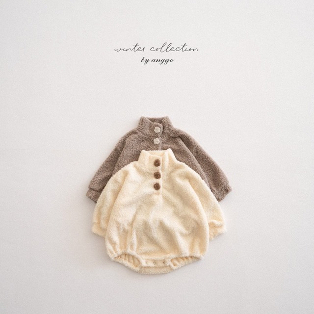 【即納】anggo bebeクリームロンパース