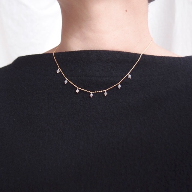 再入荷【K14gf・受注制作】Coated Labradorite Necklace／ラブラドライト シャンデリアネックレス