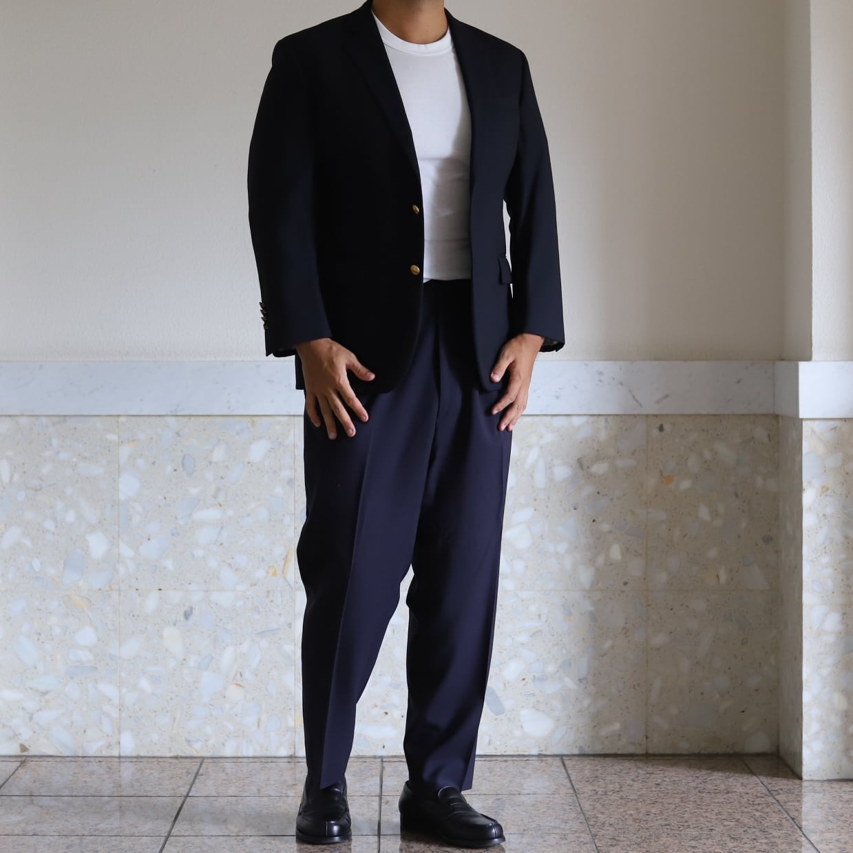 極美品】BROOKS BROTHERS Loro Piana Made in USA wool Navy blazer