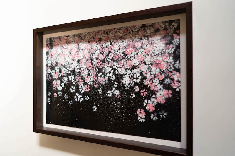 Sakura (額入り特別作品) / 夜桜のスプレーアート作品 絵画販売