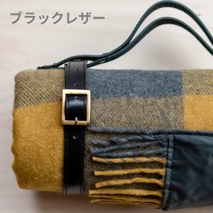 The Tartan Blanket Co. レザーピクニックストラップ【黒】