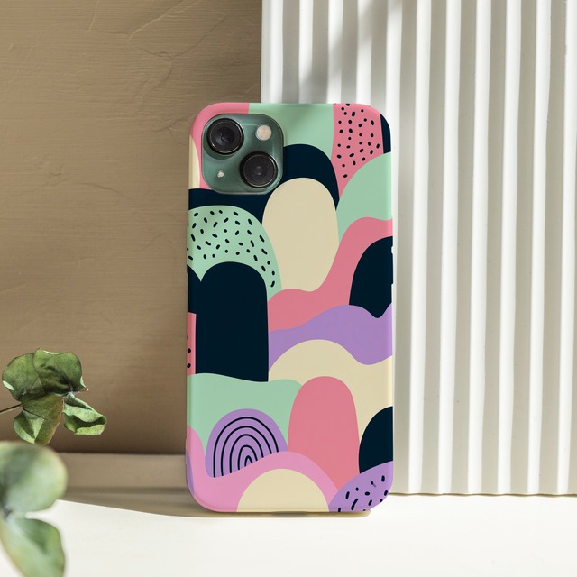受注生産 iPhoneケース パステルアーチの抽象タイル｜ポップアート PABS033A
