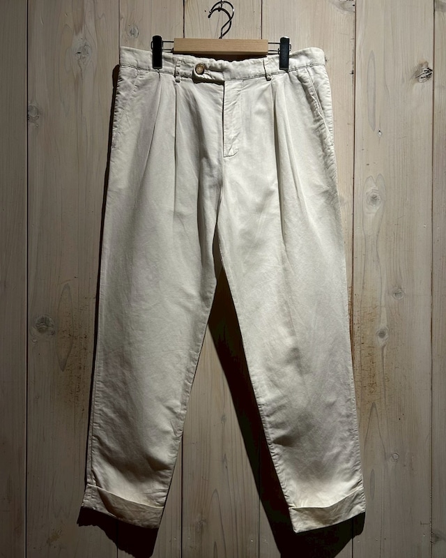 【a.k.a.C.a.k.a vintage】“BRUNELLO CUCINELLI” Linen × Cotton Wide Trouser