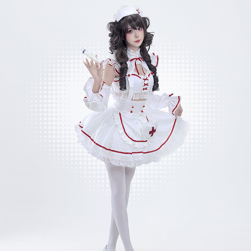 ナース服　ローリタ　コスプレ メイド服 ナース 看護師 コスプレセット ロリータ セクシー 可愛い
