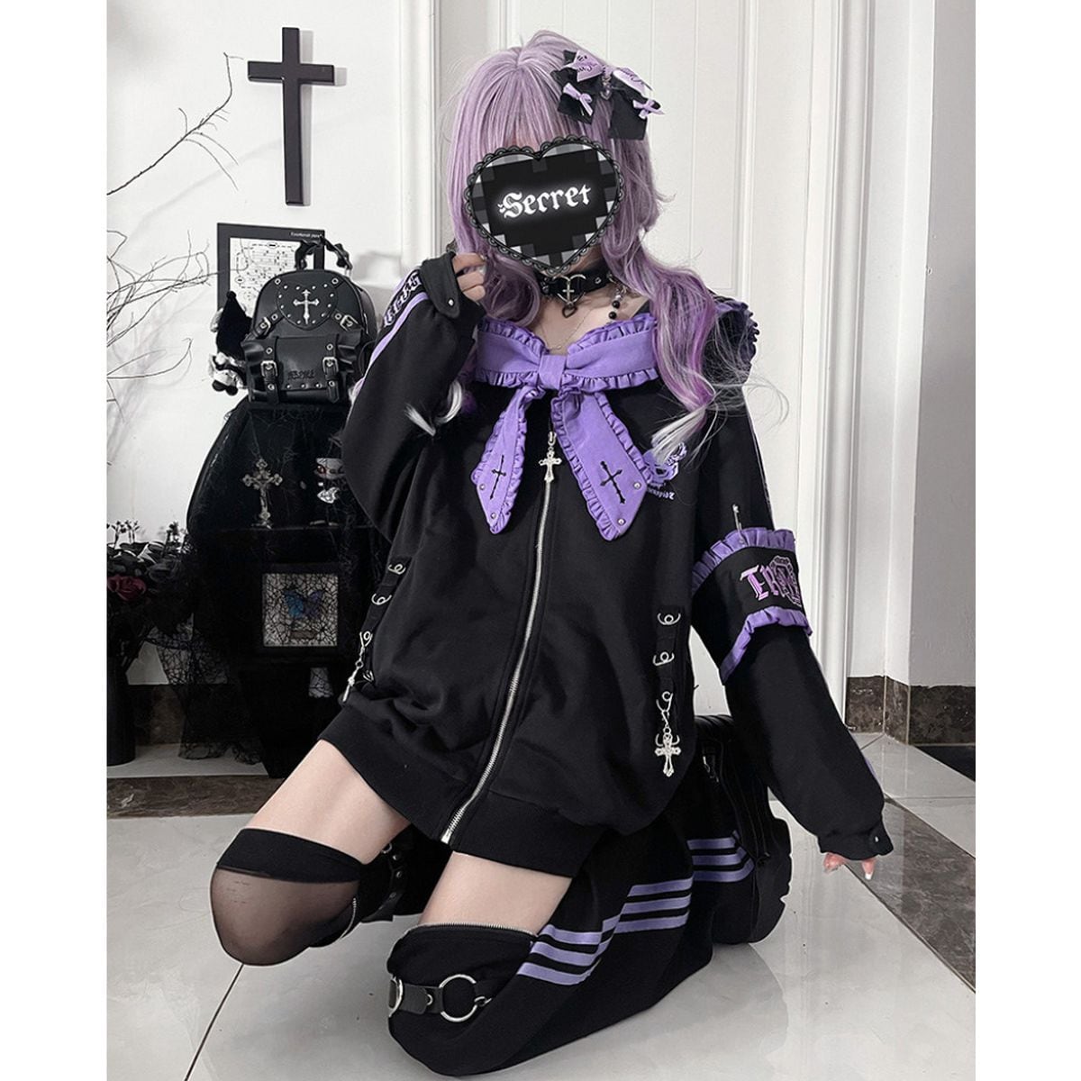 KRY clothing TAKURAMI セーラー ジャケット 黒紫 レフレム TAKURAMI」 | KRY clothing