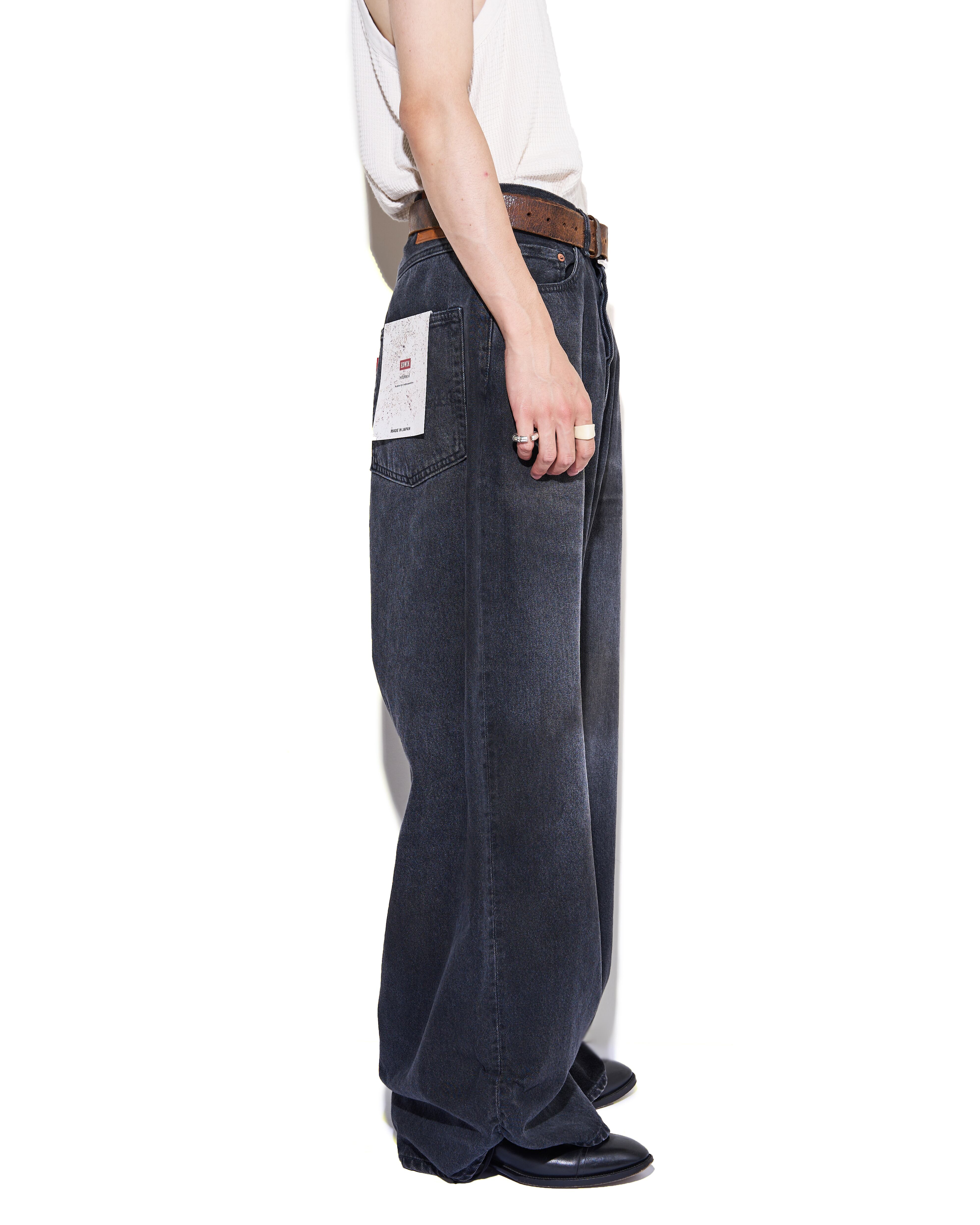 パンツ FRESH MAN DENIM WIDE PANTS by EDWIN USED FRESH MAN DENIM WIDE PANTS by EDWIN USED(2 BLACK): refomed