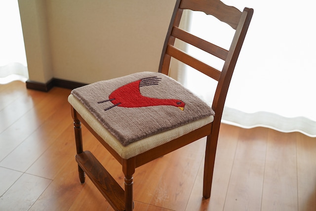 NORDIC BIRD_CHAIR PAD_03_チェアパッド_ウールラグ_⼿織り