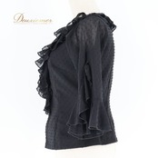 フラメンコ 衣装 ソニアジョーンズ SONIA JOHNES トップス ブラウス 黒 レース ダンス 発表会 フリル 軽い パーティ ブラック系 フラメンコ トップス レース ブラウス 軽量 おしゃれ シンプル 透け感 黒系 ダンス衣装 発表会用 レディース コンサート