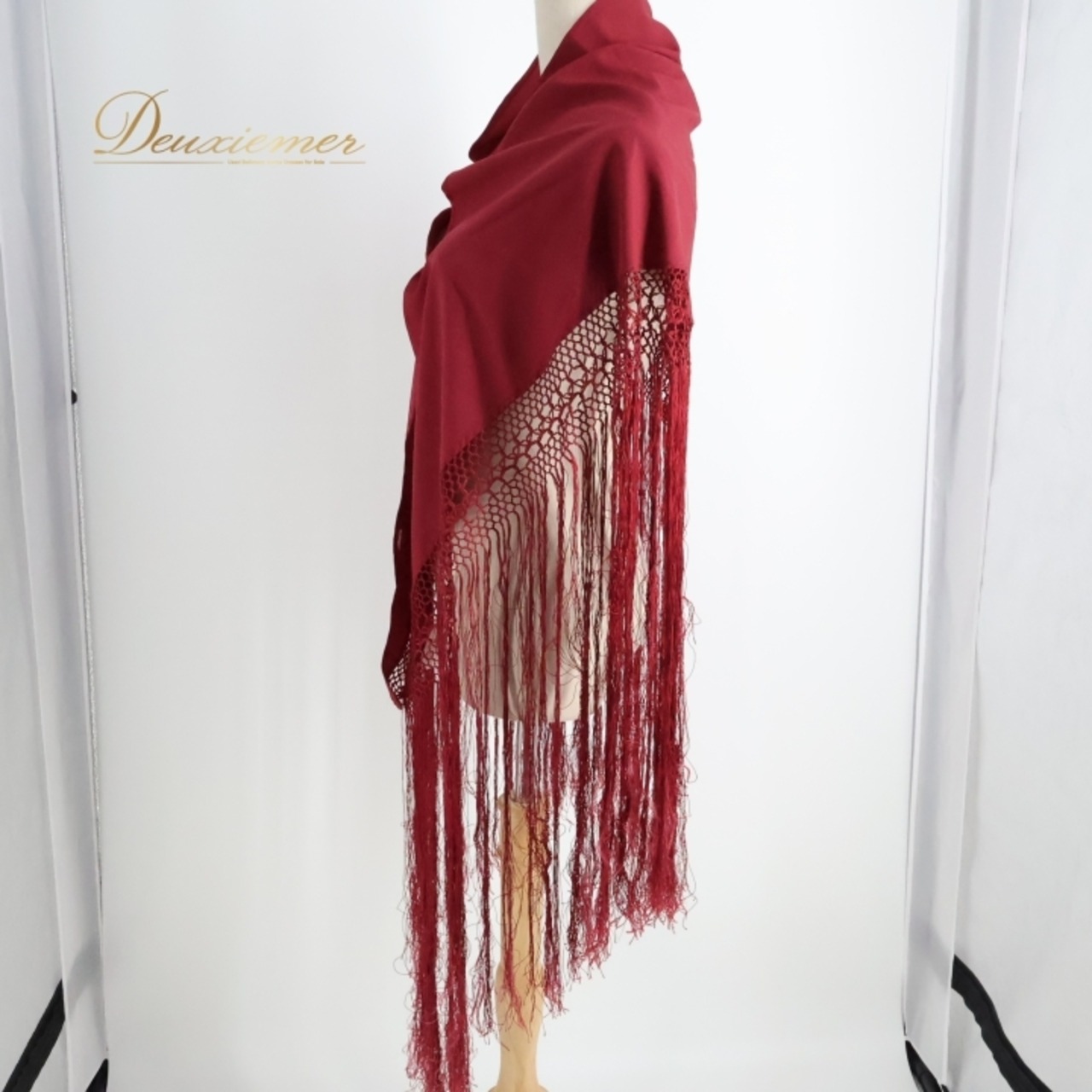 フラメンコ 衣装 シージョ ピキージョ 小物 レッド系 赤 トライアングル フレコ ダンス 無地 シンプル 三角形 練習 舞台 発表会 イベント コスチューム フリンジ おしゃれ パフォーマンス ステージ アクセサリー